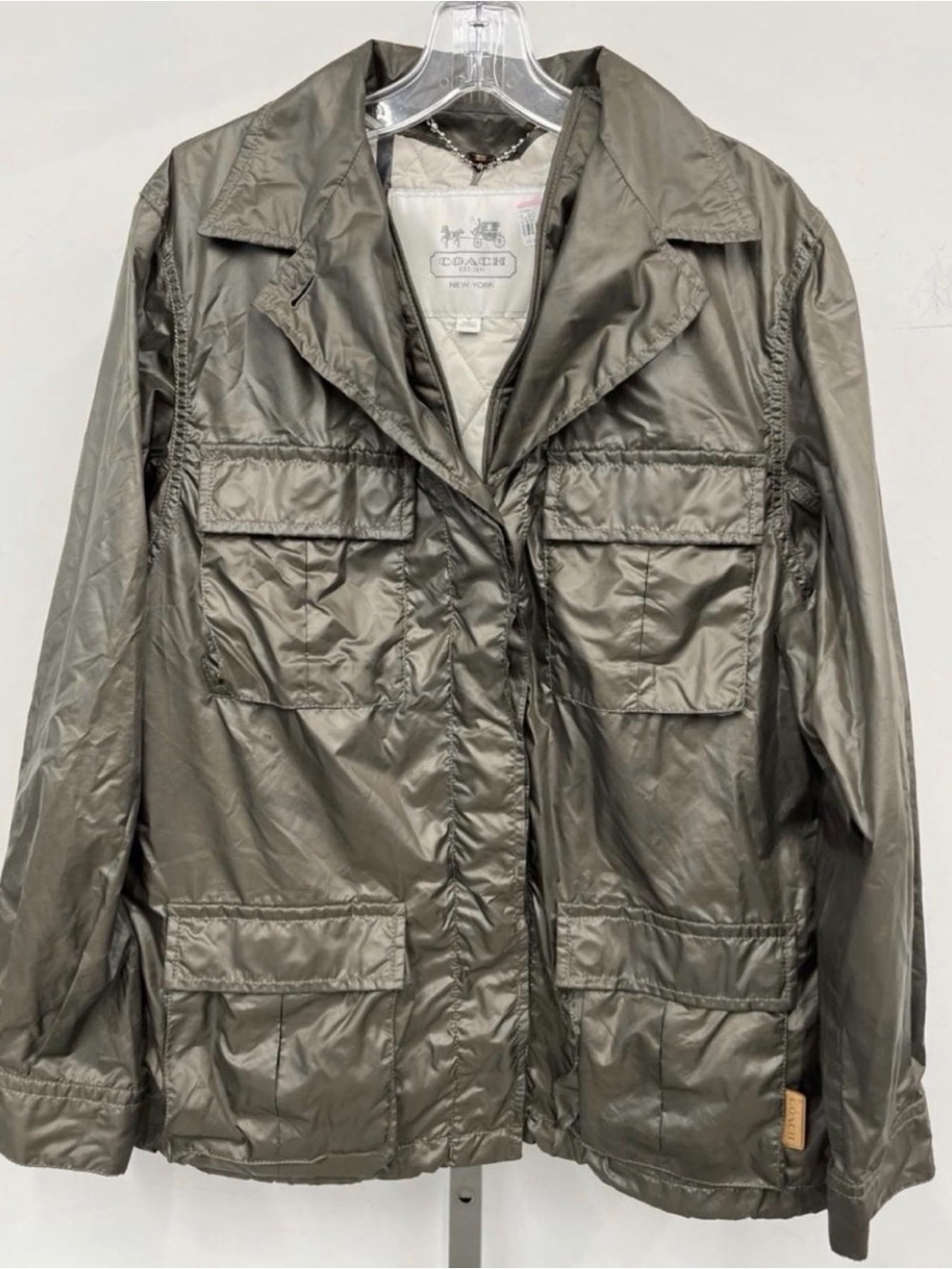 COACH NY New York Olive Green Nylon Field Jacket Coat Mens Size M Medium
